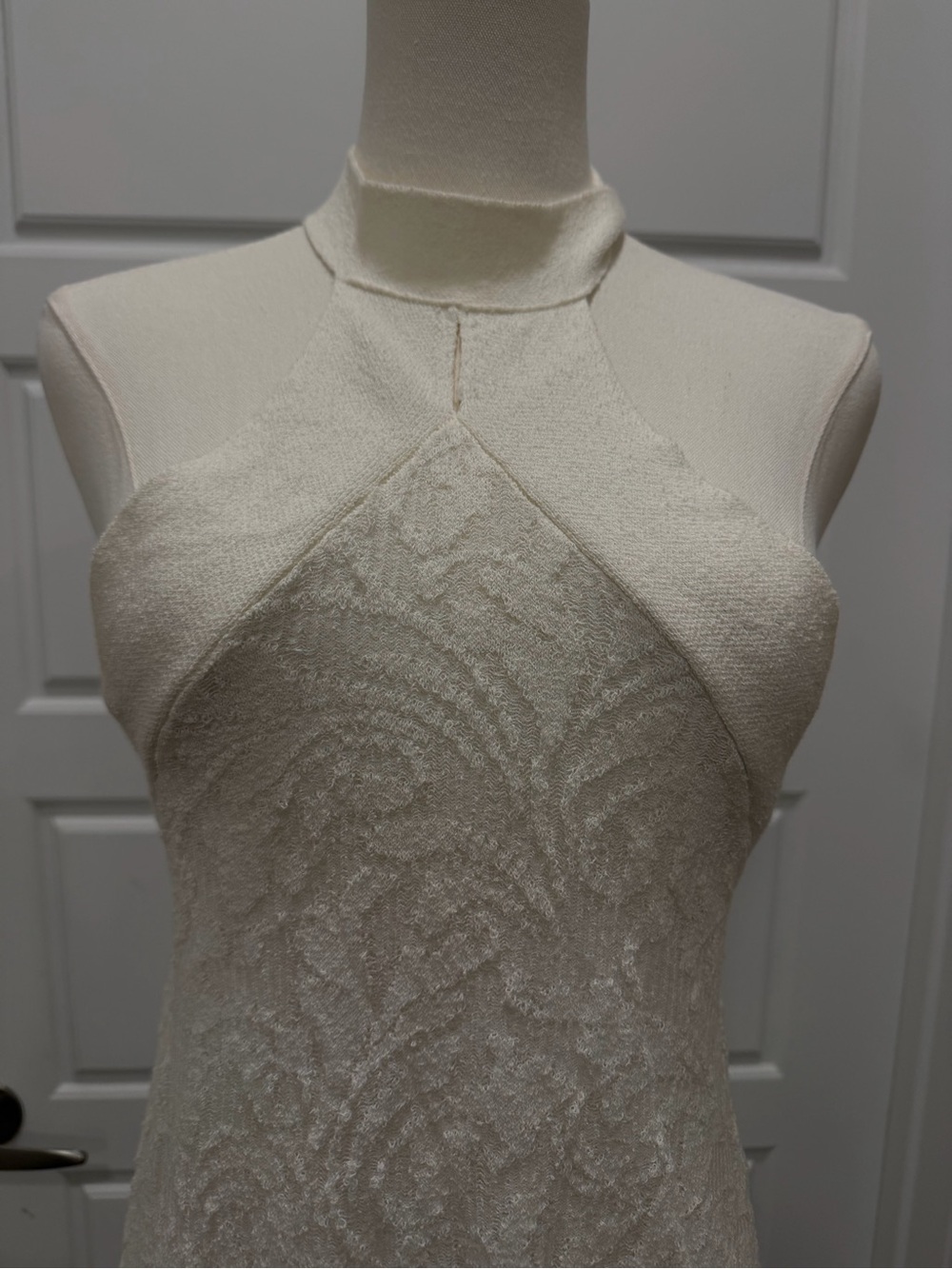 Zara Cream Halter Lace Maxi Dress - Picture 9 of 11